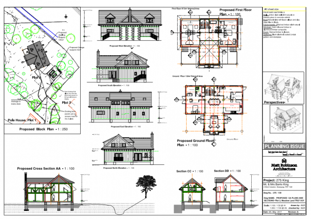 275/130 Proposed Floor Plans, Block Plan, Sections and Elevations